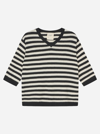 Womens's 90's V Blouse - Black Cloud