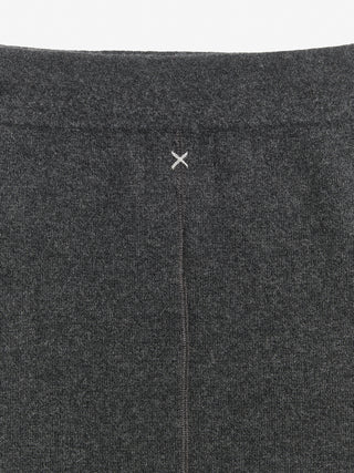 Dark grey women's mini skirt crafted from 100% Grade A Inner Mongolian cashmere in a fine 12-gauge knit, designed for a flattering fit and lasting shape