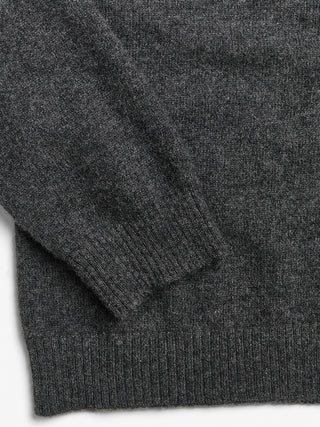 Dark grey women's o-cardigan in 100% Grade A Inner Mongolian cashmere, 12-gauge knit, with a fitted silhouette and neat round neckline