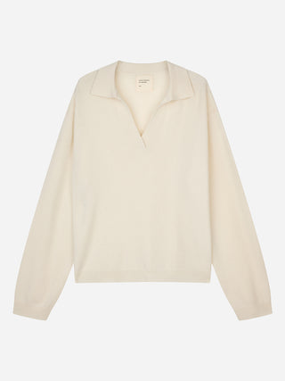 Women's Oversized Collar V-Neck - Cloud