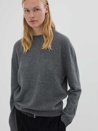 Women's Oversized Roundneck - Heather Grey