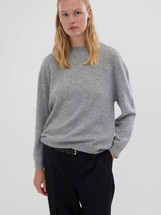 Women's Oversized Roundneck - Heather Grey Light