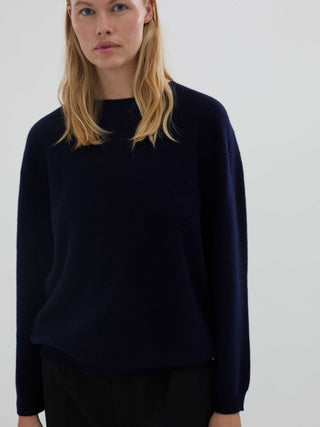 Women's Oversized Roundneck - Navy Blue