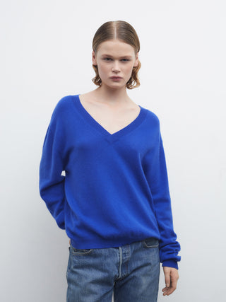 Women's Oversized V-Neck - Klein Blue