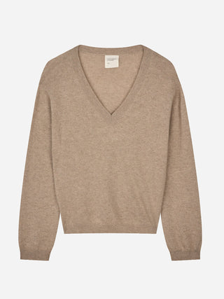Women's Oversized V-Neck - Toast