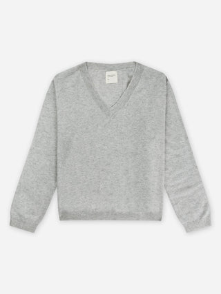 Women's Oversized V-Neck - Ash Grey