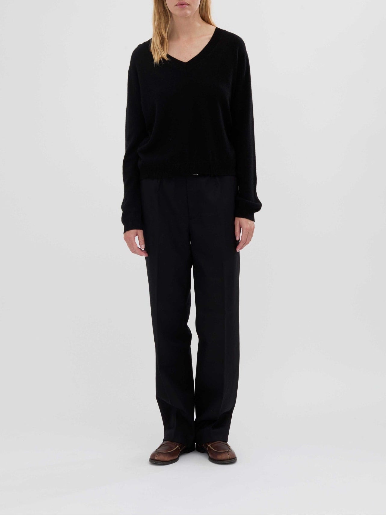 Women's Oversized V-Neck - Black – People's Republic of Cashmere