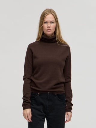 Women's Roll Neck - Dark brown