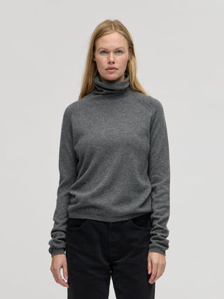 Women's Roll Neck - Heather Grey