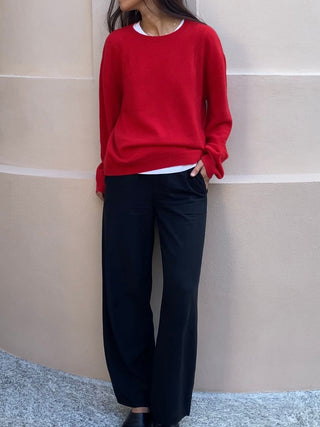 Women's Oversized Roundneck - Red