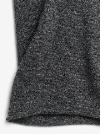 Dark grey women's straight sweatpants in 100% Grade A Inner Mongolian cashmere, 12-gauge knit, featuring a relaxed fit and loose waistband for comfort