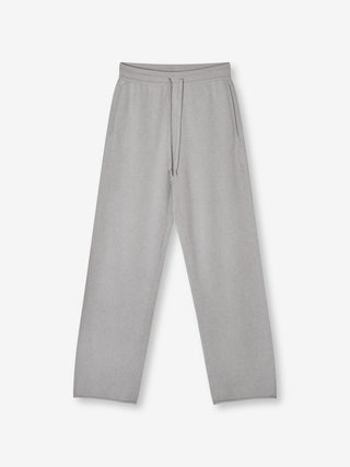 Women’s Straight Sweatpants in Dusty Grey, crafted from 100% Grade A Inner Mongolian cashmere with a relaxed straight fit
