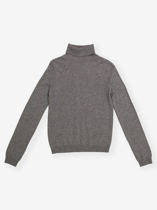 Women’s Turtleneck sweater in Heather Grey – 100% Grade A Inner Mongolian cashmere, 12-gauge knit, slim-fit silhouette with snug turtleneck