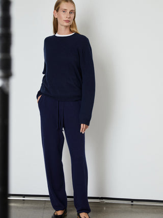 Women's Straight Sweatpants - Navy Blue